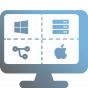 Pictograma virtualización de sistemas